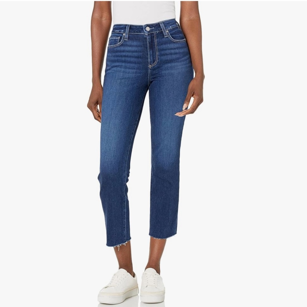 Paige Cindy High-Rise Straight Leg Jeans Dark Wash- 29